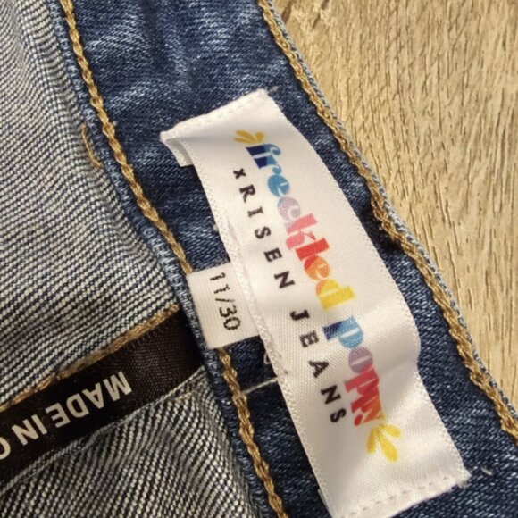 Freckled Poppy x Risen Bootcut Jeans- Women's 11/30 Patch Pocket Stretch Boho - Picture 4 of 13